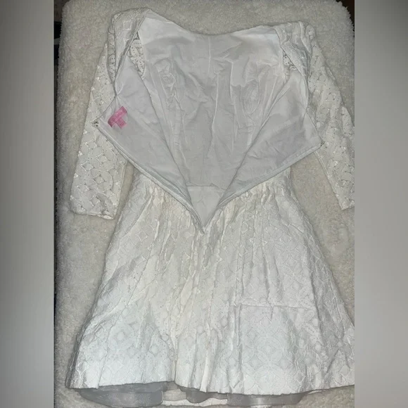 Lilly Pulitzer Bianca Flores Dress White 00 - Picture 4 of 10